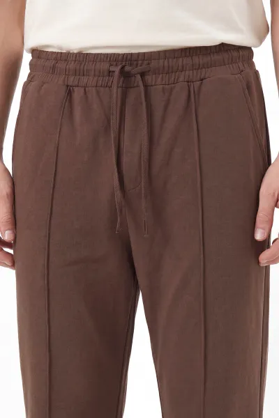 Kahverengi Oysho Kumaş Belden Baglamalı Erkek Pantolon 459240