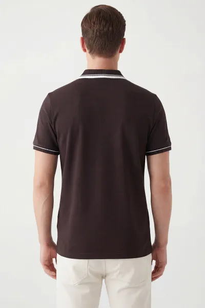 Kahverengi Oysho Kumaş Polo Yaka Erkek Tişört 447829