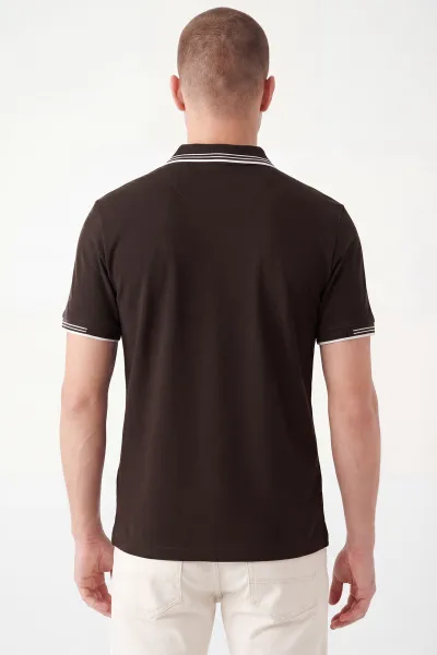 Kahverengi Oysho Kumaş Polo Yaka Erkek Tişört 462540
