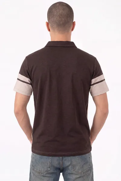 Kahverengi Oysho Kumaş Polo Yaka Erkek Tişört 471684