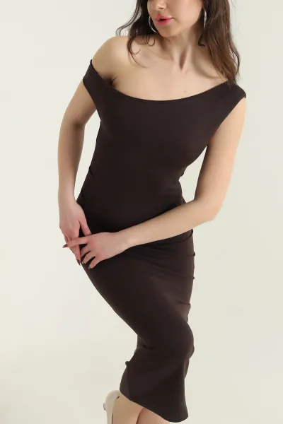 Kahverengi Oysho Modal Kadın Elbise 435831