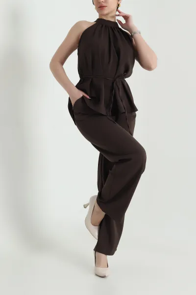 kahverengi-pantolon-bluz-kadin-linda-ikili-takim-452910