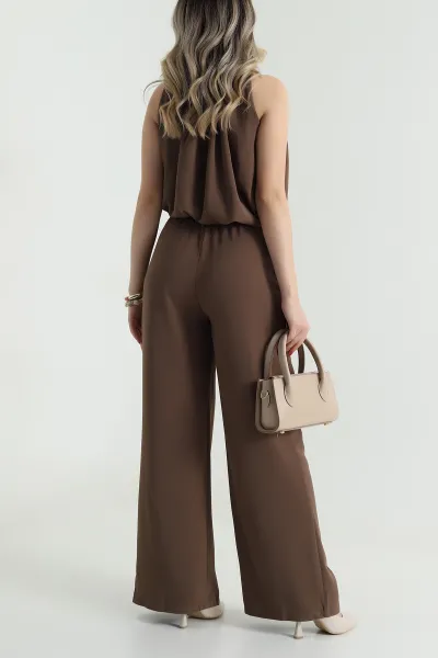 Kahverengi Pantolon Bluz Linda Kadın İkili Takım 484195