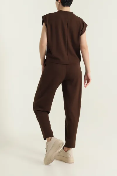 Kahverengi Pantolon Bluz Oysho Kadın İkili Takım 433521