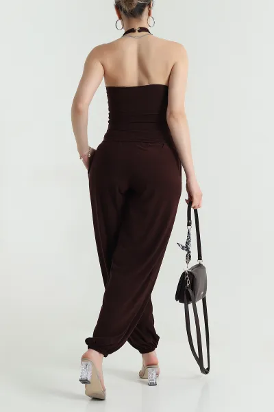 Kahverengi Pantolon Bluz Sandy Kadın İkili Takım 478151