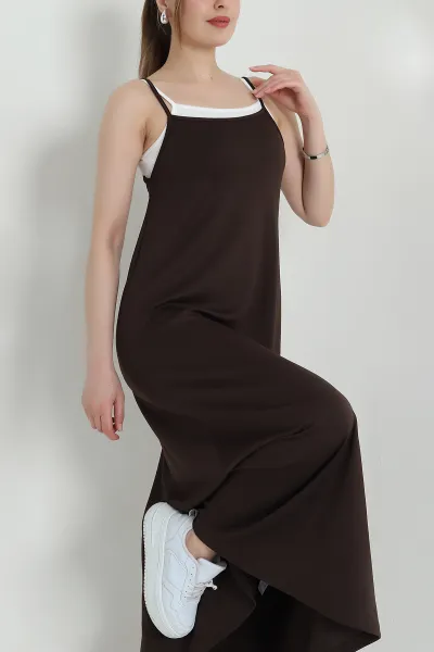 kahverengi-parcali-oysho-kadin-klos-elbise-466101