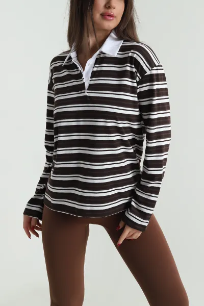 kahverengi-polo-yaka-cizgili-viskon-kadin-sweat-492514