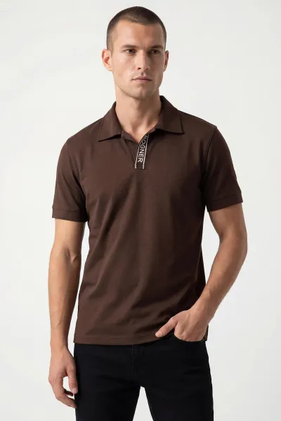 Kahverengi Polo Yaka Erkek Tişört 435349