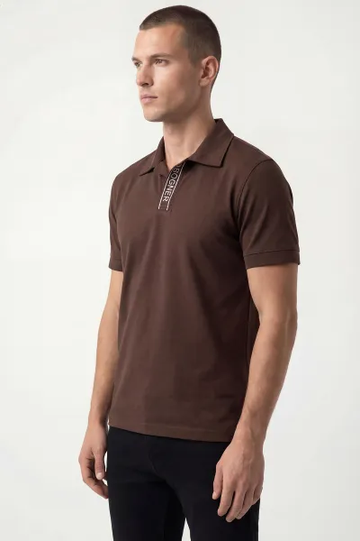 Kahverengi Polo Yaka Erkek Tişört 435349