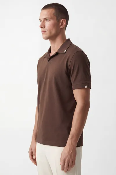 Kahverengi Polo Yaka Erkek Tişört 435467