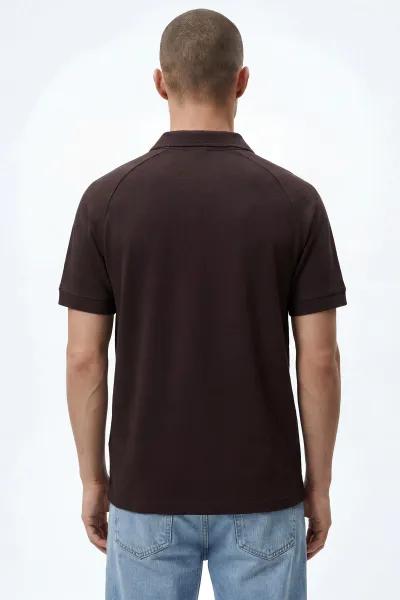 Kahverengi Polo Yaka Erkek Tişört 435484