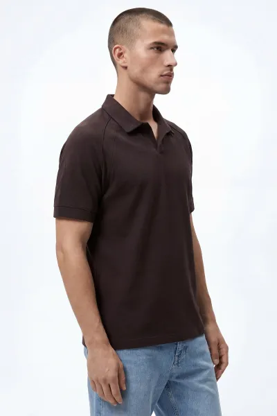 Kahverengi Polo Yaka Erkek Tişört 435484