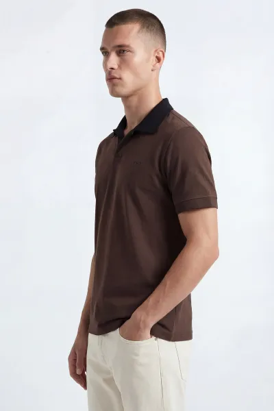 Kahverengi Polo Yaka Erkek Tişört 435553