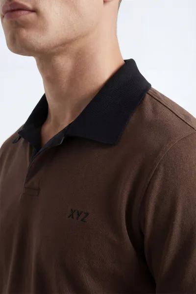 Kahverengi Polo Yaka Erkek Tişört 435553