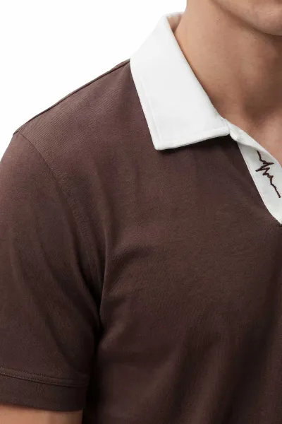 Kahverengi Polo Yaka Erkek Tişört 435578