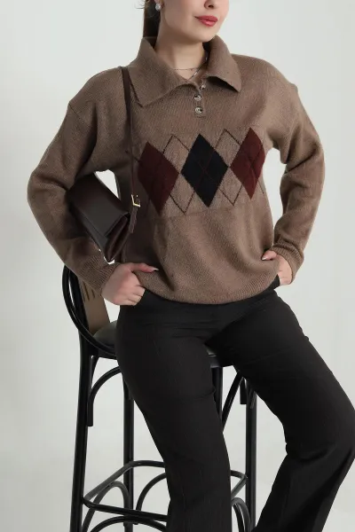 kahverengi-polo-yaka-kadin-triko-kazak-490971