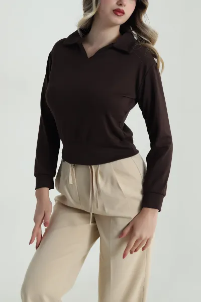kahverengi-polo-yaka-oysho-kadin-bluz-486678