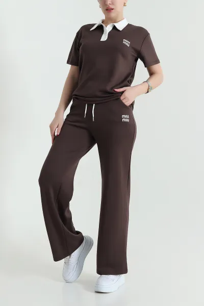 kahverengi-polo-yaka-oysho-kadin-ikili-takim-438886
