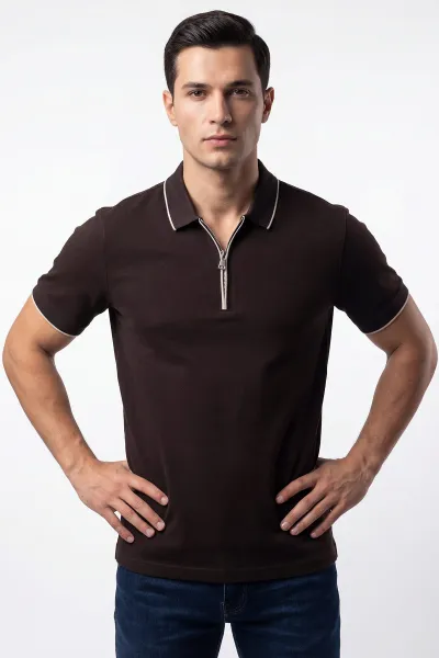 kahverengi-polo-yaka-yarim-fermuarli-erkek-tisort-435378