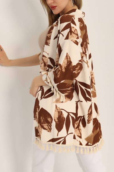 Kahverengi Püsküllü Bürümcük Kimono 173679