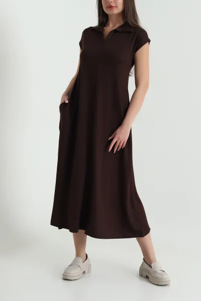 kahverengi-rahat-kalip-polo-yaka-kadin-elbise-460337