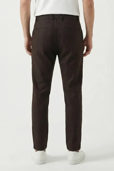 Kahverengi Regular Fit Bel Lastikli Erkek Pantolon 421714