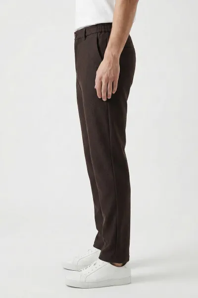 Kahverengi Regular Fit Bel Lastikli Erkek Pantolon 421714