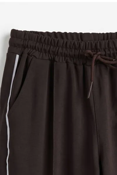 Kahverengi Regular Fit Çimalı Şerit Detaylı Erkek Eşofman Altı 496456