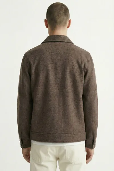 Kahverengi Regular Fit İçi Astarlı Kaşe Ceket 418942
