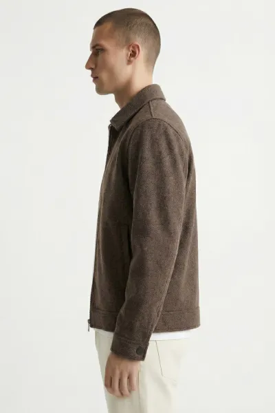 Kahverengi Regular Fit İçi Astarlı Kaşe Ceket 418942