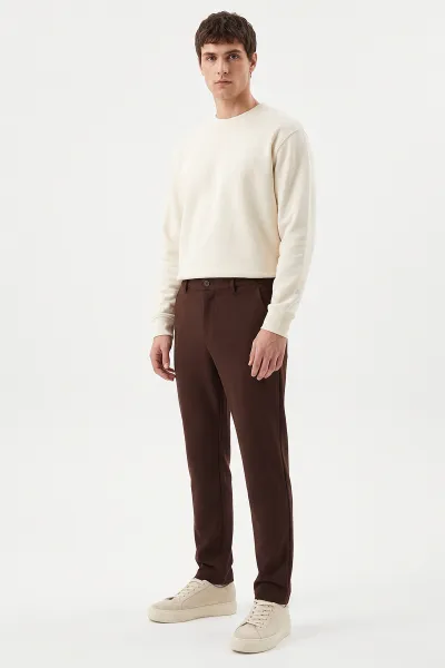 Kahverengi Regular Fit Yeni Sezon Erkek Pantolon 493244