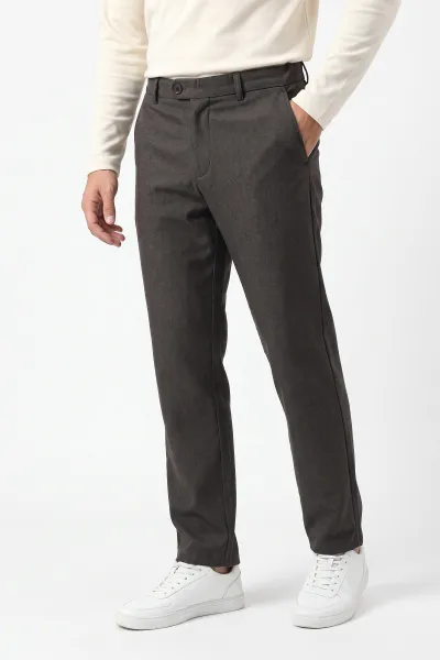 Kahverengi Regular Fit Yeni Sezon Erkek Pantolon 493259