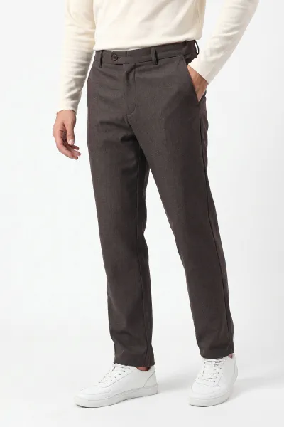 Kahverengi Regular Fit Yeni Sezon Erkek Pantolon 493259