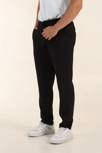 Kahverengi Relaxed Fit Bel Bağlamalı Duble Paça Erkek Kumaş Pantolon 368388