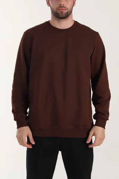 kahverengi-relaxed-fit-iki-ip-sardonsuz-basic-erkek-sweatshirt-411797