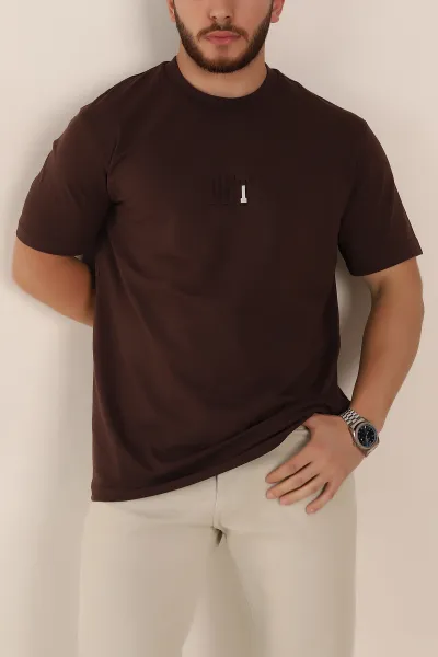 kahverengi-relaxed-fit-kabartma-yazi-detayli-erkek-tisort-358495