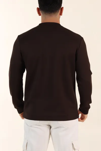 Kahverengi Relaxed Fit Oysho Kumaş Kabartma Yazılı Erkek Sweatshirt 393293