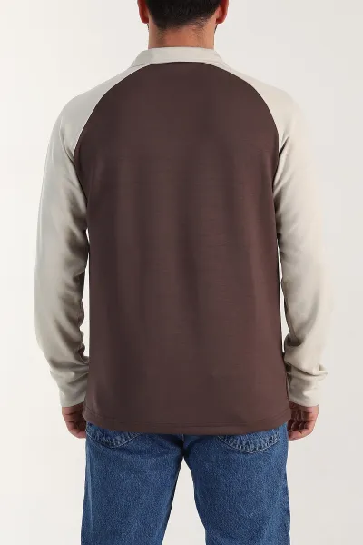 Kahverengi Relaxed Fit Oysho Kumaş Reglan Kollu Erkek Sweatshirt 399578