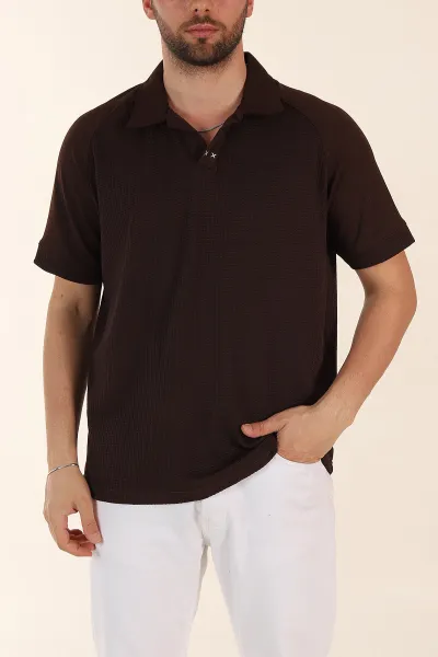 kahverengi-relaxed-fit-petek-dokulu-patli-polo-yaka-erkek-tisort-370255