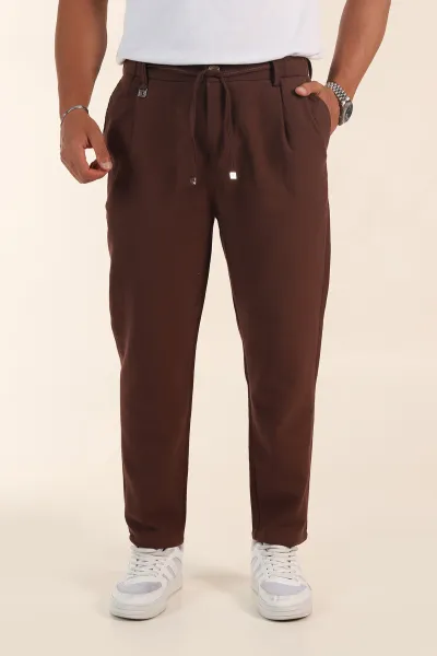 kahverengi-relaxed-fit-pile-detayli-bel-arkasi-lastikli-erkek-pantolon-380903