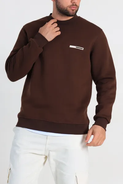 kahverengi-relaxed-fit-uc-ip-sardonlu-kabartma-detayli-erkek-sweatshirt-309903