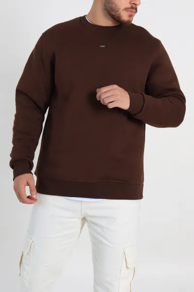 kahverengi-relaxed-fit-uc-ip-sardonlu-kol-detayli-erkek-sweatshirt-309955