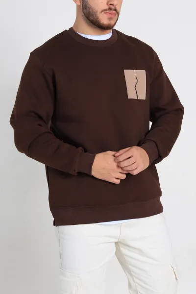 kahverengi-relaxed-uc-ip-sardonlu-baski-detayli-erkek-sweatshirt-311192
