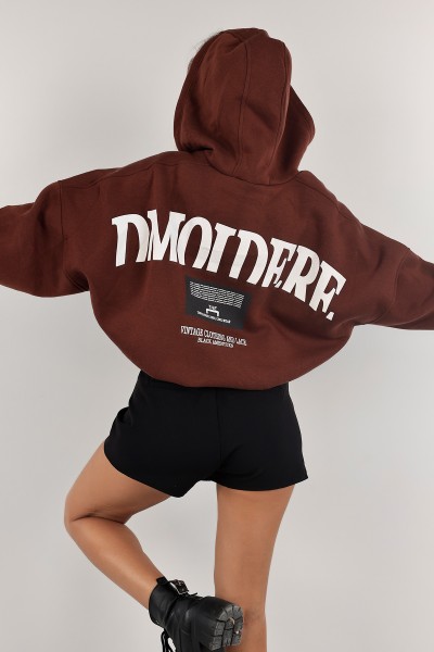 Kahverengi Şardonlu Bayan Fermuarlı Sweat 132389