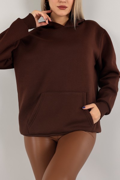 Kahverengi Şardonlu Bayan Sweat 139652
