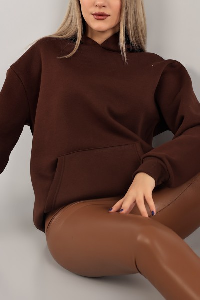 Kahverengi Şardonlu Bayan Sweat 139652