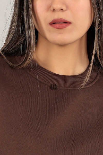 Kahverengi Şardonlu Bayan Sweat 140753