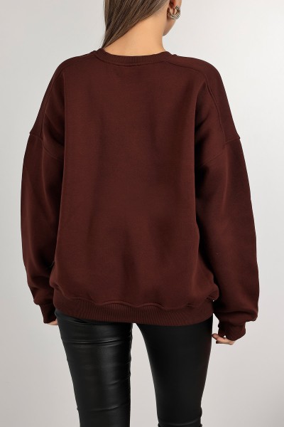 Kahverengi Şardonlu Bayan Sweat 142335