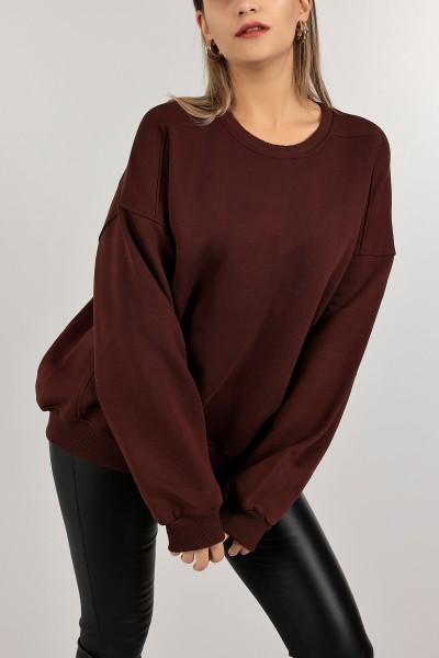 Kahverengi Şardonlu Bayan Sweat 142335