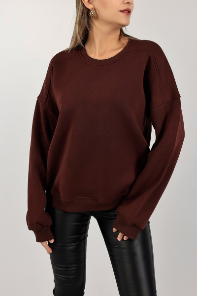 Kahverengi Şardonlu Bayan Sweat 142335